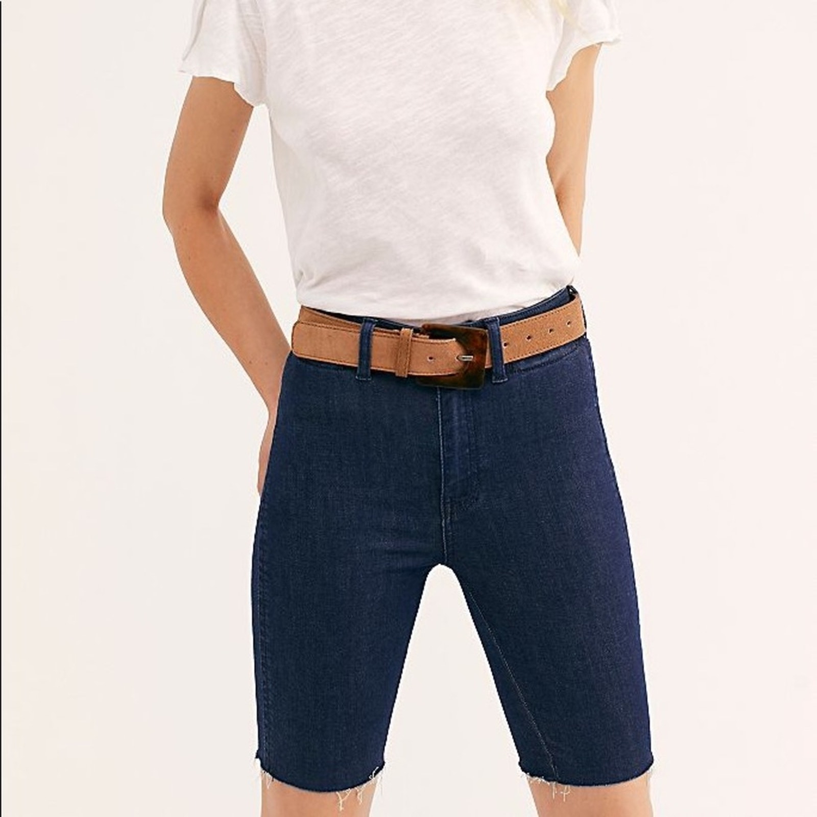 Nwt Free People So Chic Biker Shorts Cobalt Denim 26